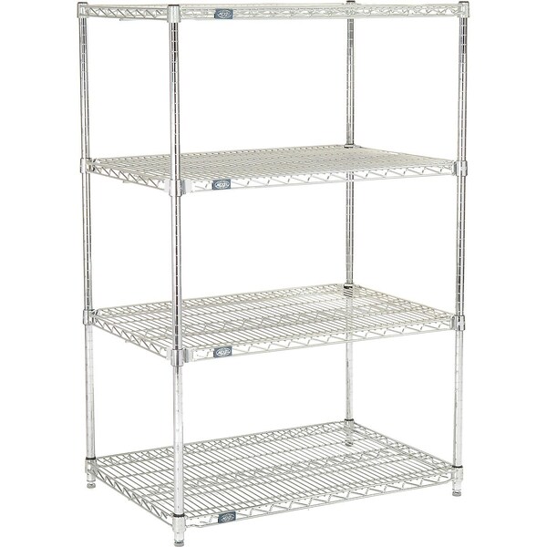 Nexel Quick Adjust Wire Shelving, Poly-Z-Brite, 36 x 24 x 63 24366AZ - main